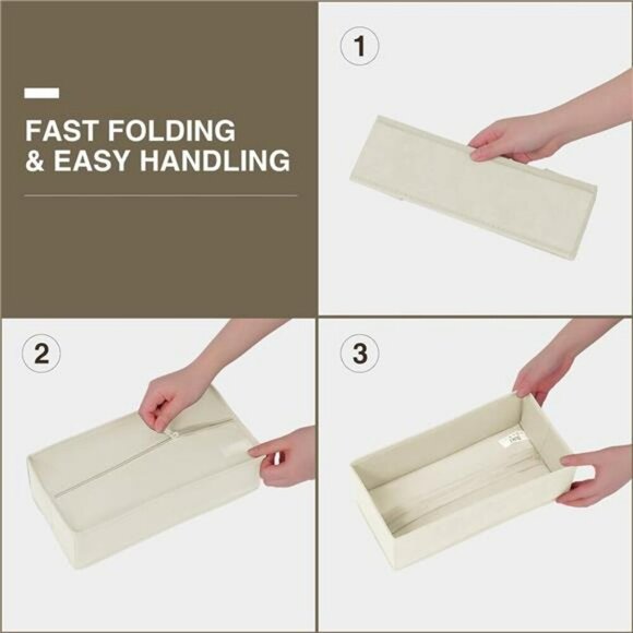 Fabric Drawer Organizers Set Storage Bins Closet Dividers Clothes Socks - Picture 6 of 7